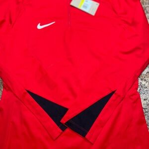 Women’s Nike Storm-Fit Red Athletic Jacket with White Swoosh